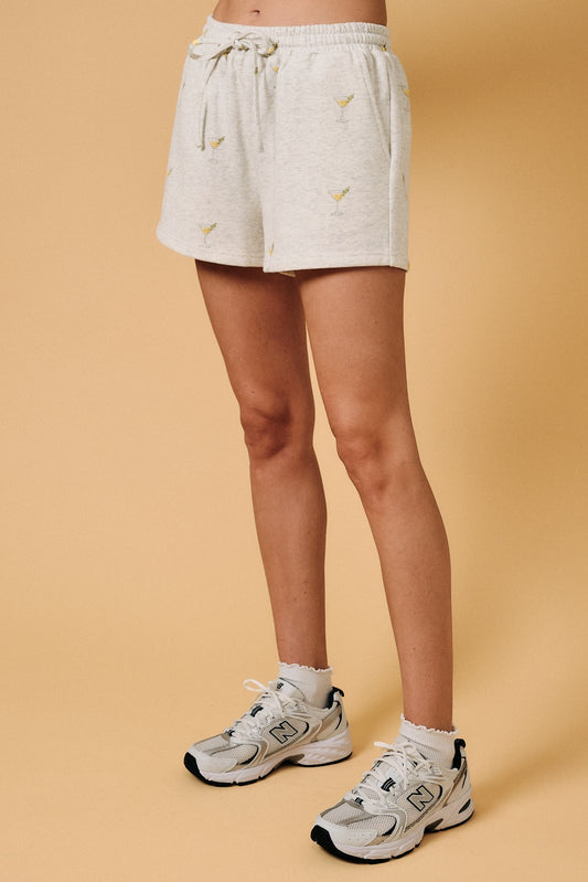 High Rise Cocktail Print Sweat Short