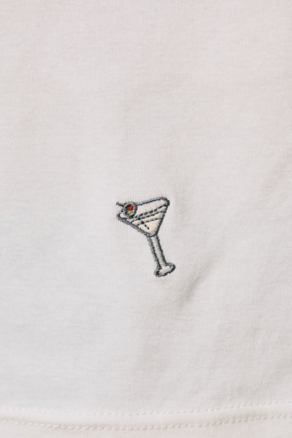 Martini Embroidered Baby Tee