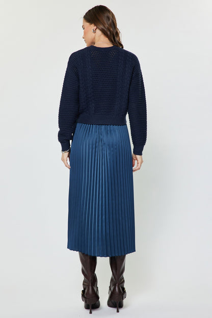 Pullover Sweater Dress Set Navy