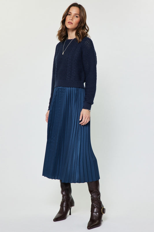 Pullover Sweater Dress Set Navy