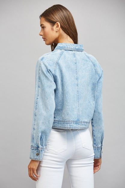Washed Denim Cropped Jacket