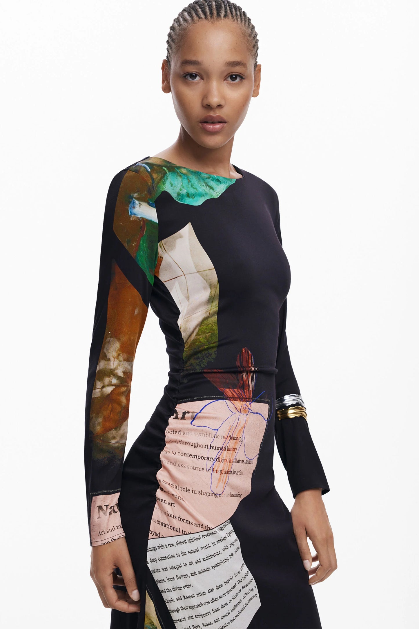 Collage Asymmetrical Dress