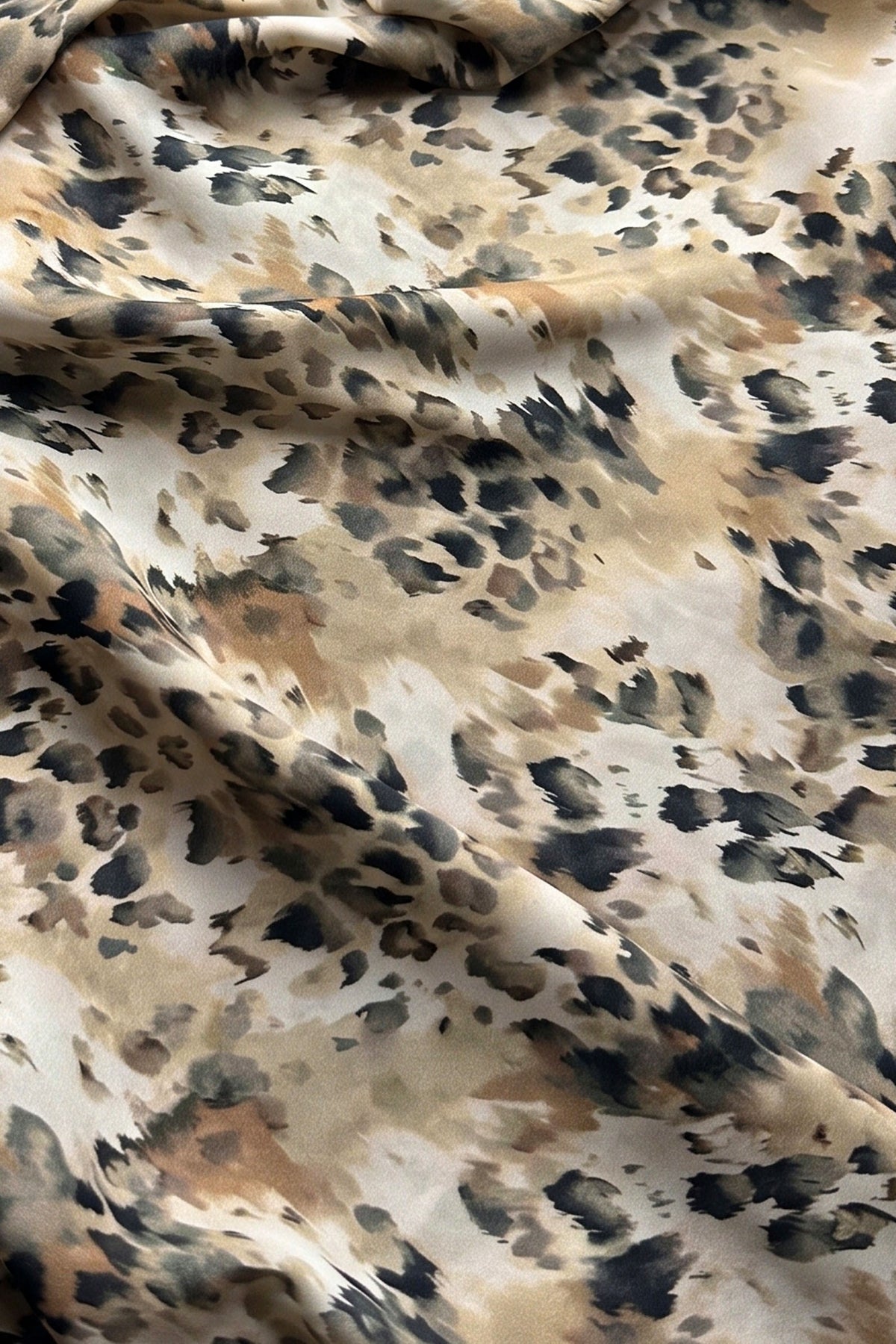 Leopard Cowl Neck Collared Blouse