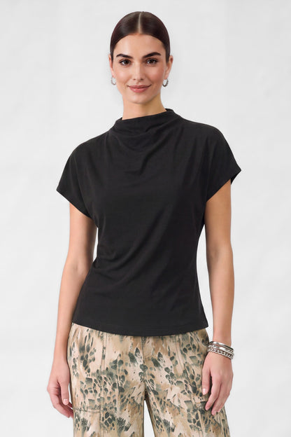 Mock Neck Dolman Sleeve Top