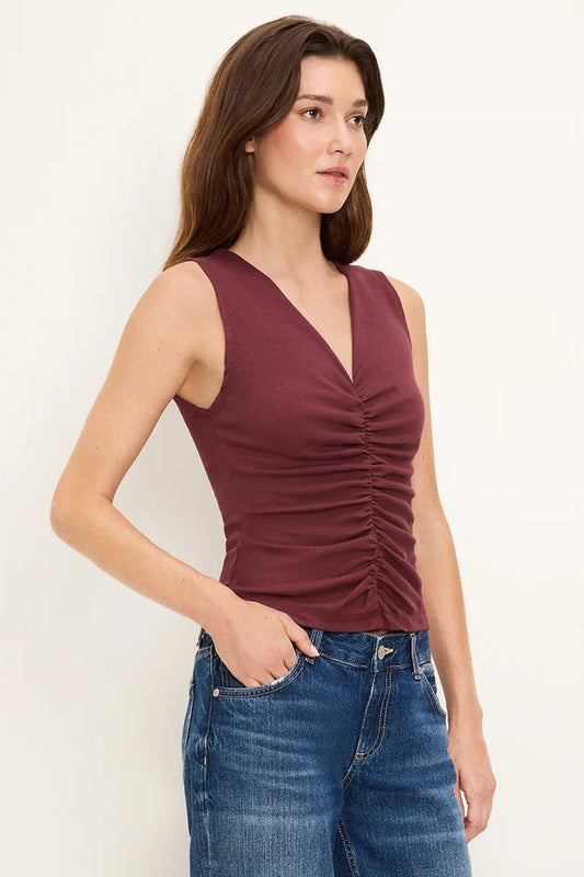 Lune Shirred Front Tank Port Royal