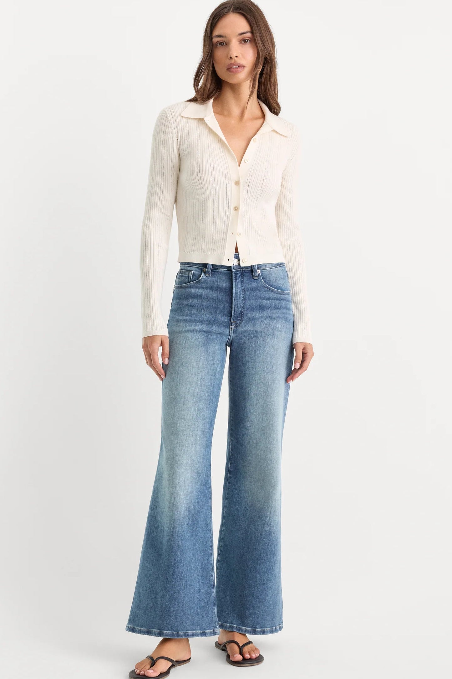 Soft Tech Good Waist Palazzo Ankle Jeans