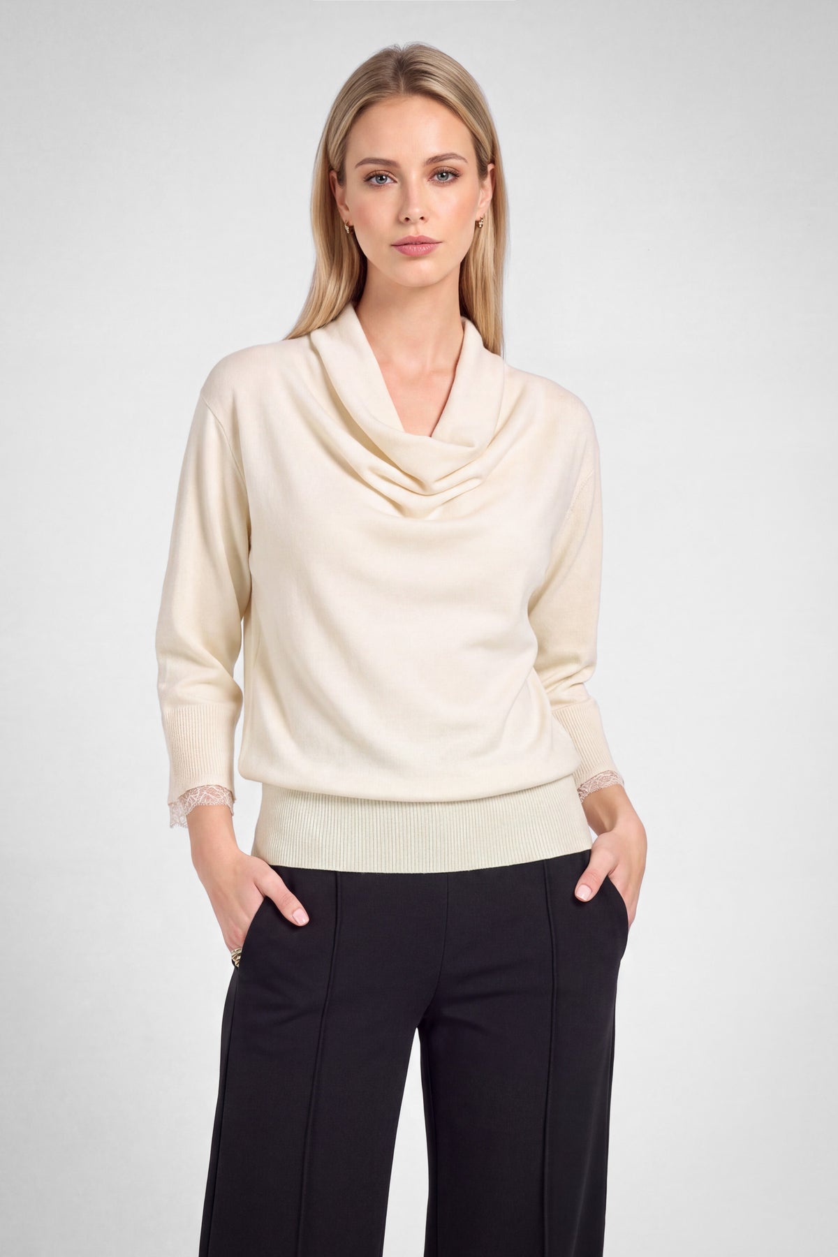 Cowl Neck Long Sleeve Sweater