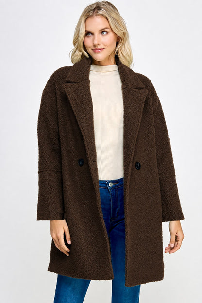 Textured Faux Fur Coat