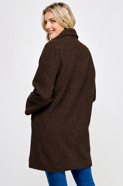 Textured Faux Fur Coat