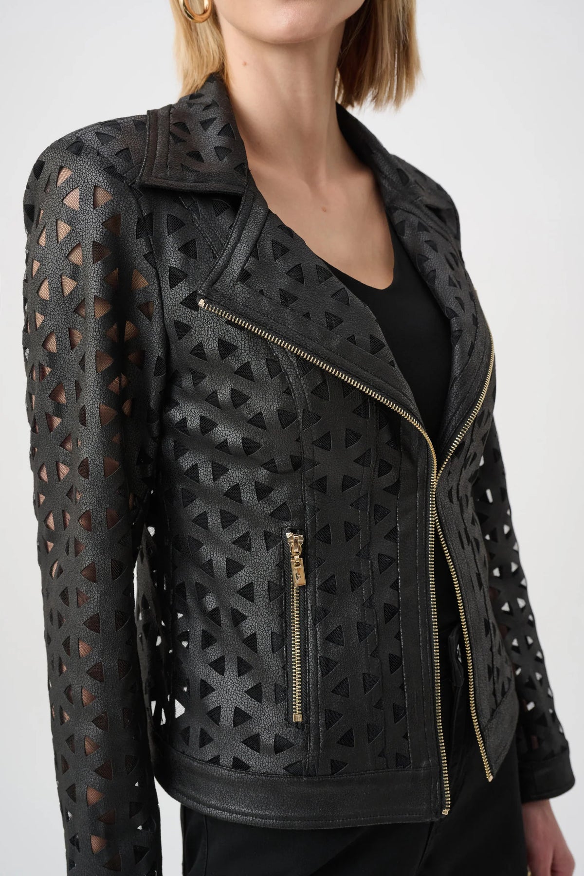 Foiled Faux Suede Moto Jacket