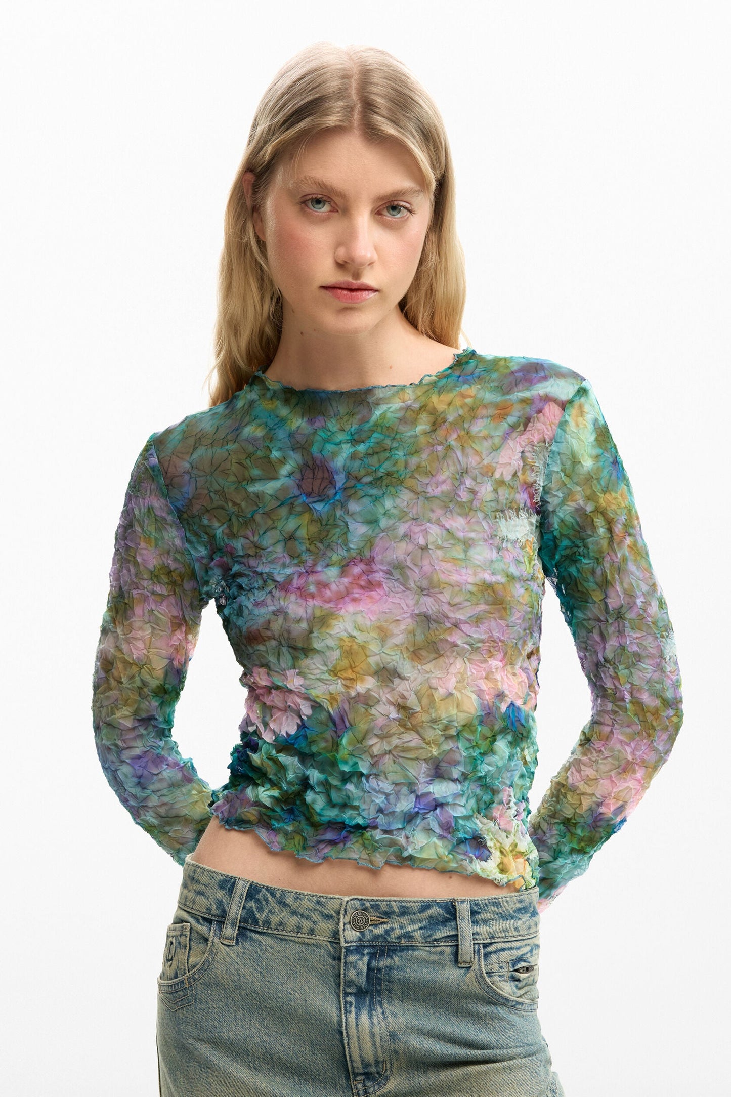 Texture Flowers Top