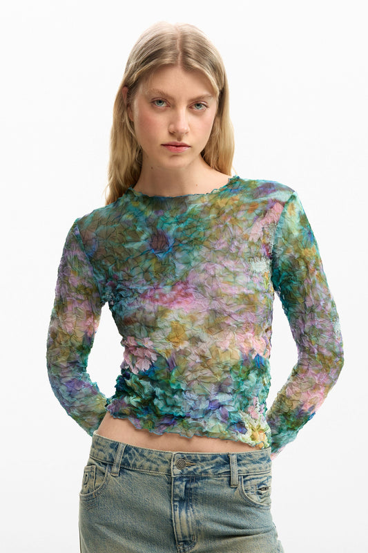 Texture Flowers Top
