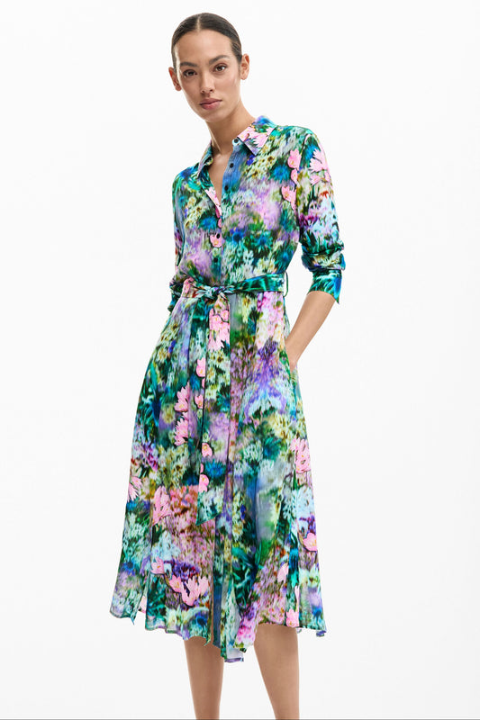 Garden Print Shirt Dress