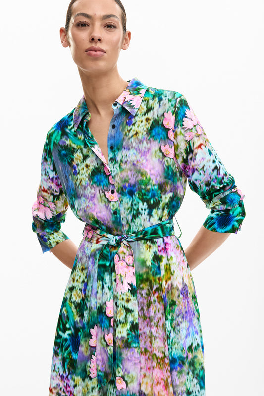 Garden Print Shirt Dress