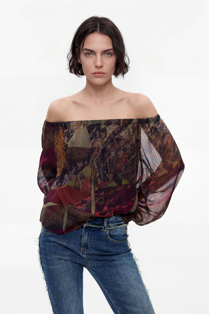 Long Sleeve Off Shoulder Blouse