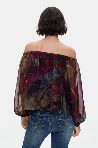 Long Sleeve Off Shoulder Blouse