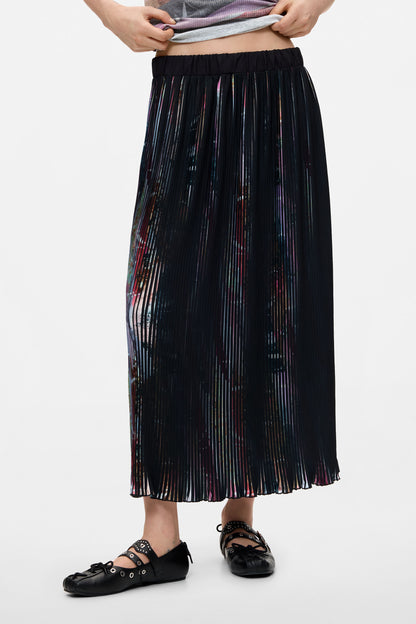 Floral Pleated Midi Skirt