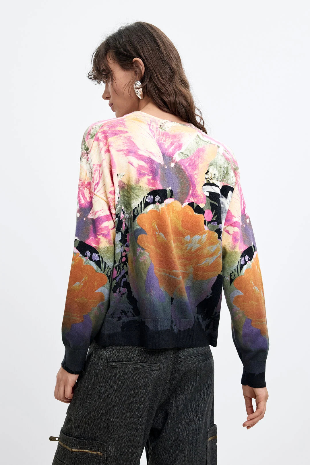 Bold Floral Printed Sweater