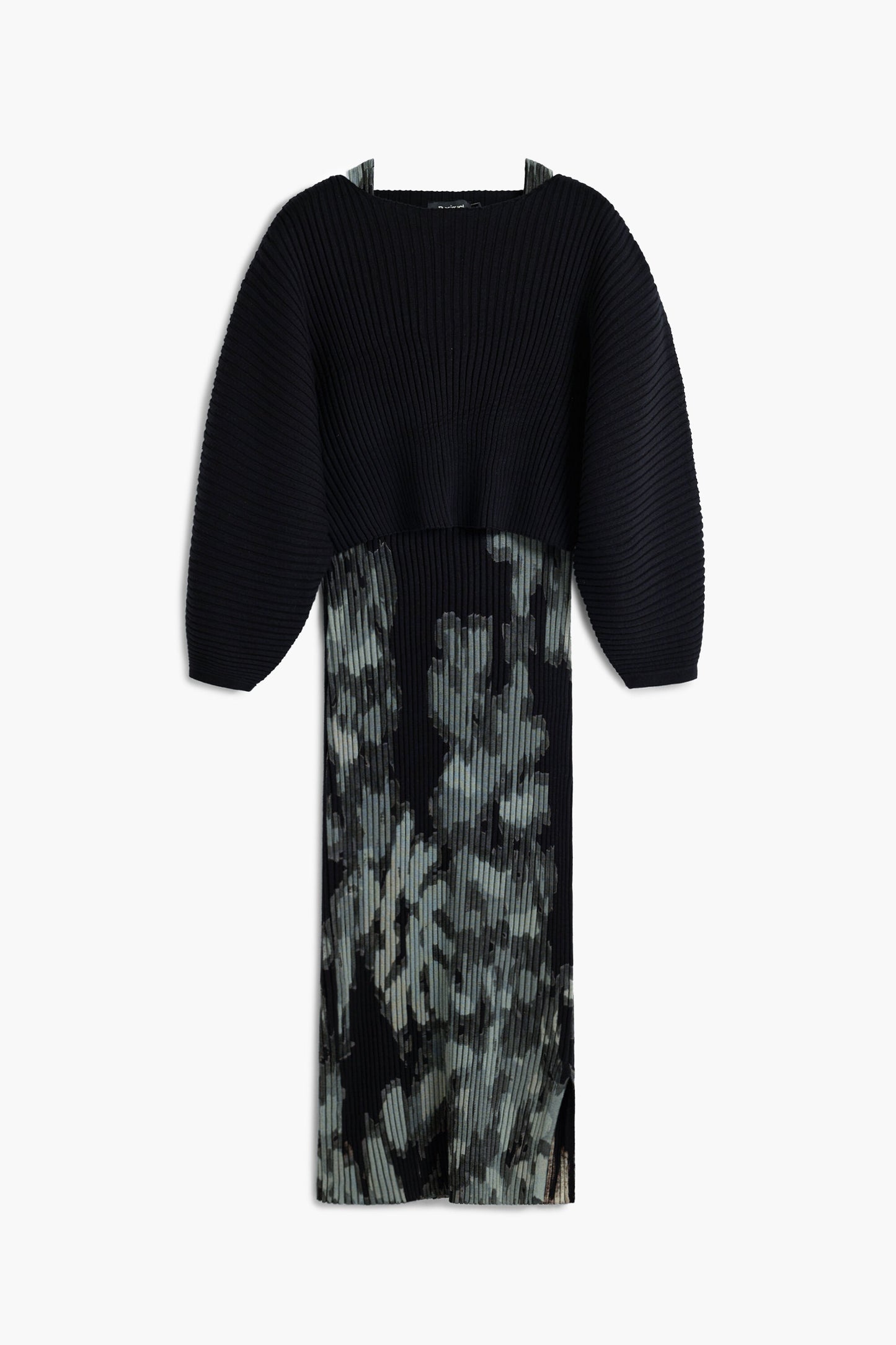 2-In-1 Floral Knit Dress