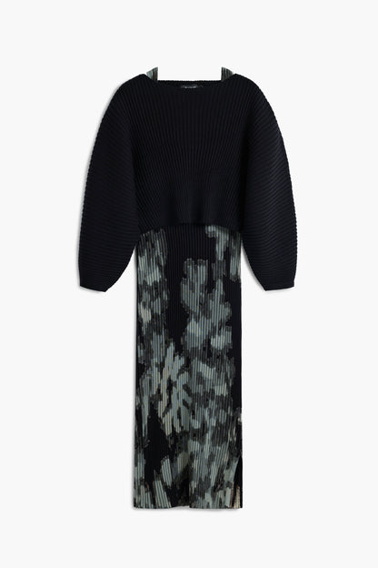2-In-1 Floral Knit Dress
