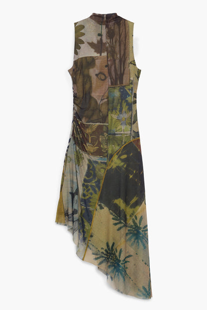 Asymmetrical Sleeveless Mesh Dress