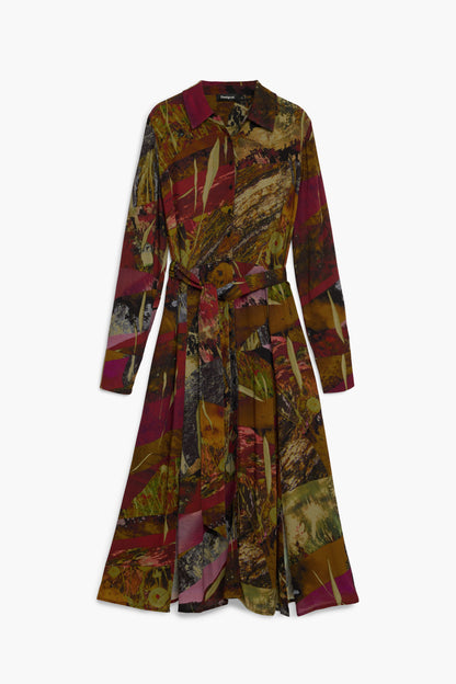 Long Sleeve Button Down Midi Dress
