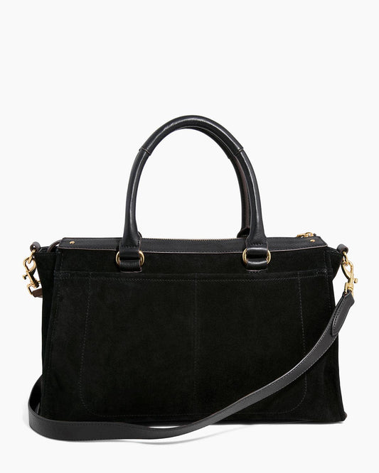 Amour Satchel Black Suede