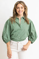 Solid Poplin Button Up
