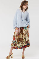 Vanessa Printed Oriental Midi Skirt