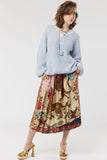 Vanessa Printed Oriental Midi Skirt