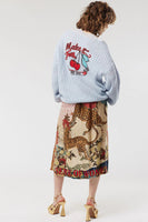 Vanessa Printed Oriental Midi Skirt