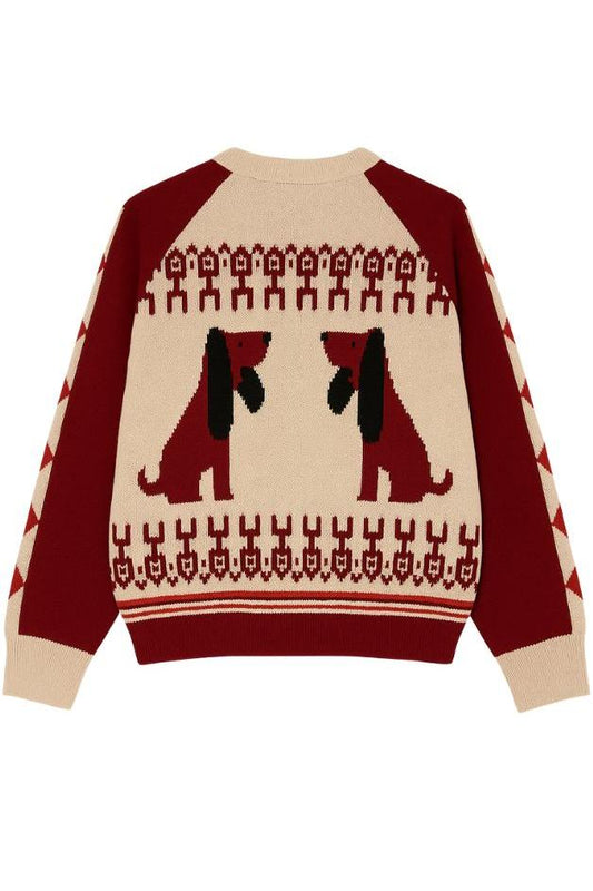Dog Detail Cardigan Sweater