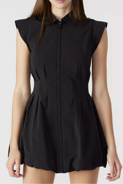 Dyanne Bubble-Hem Mini Dress