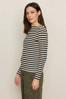 Long Sleeve Stripe Boatneck Tee