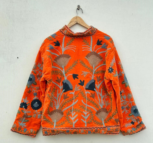 Suzani Velvet Jacket Orange