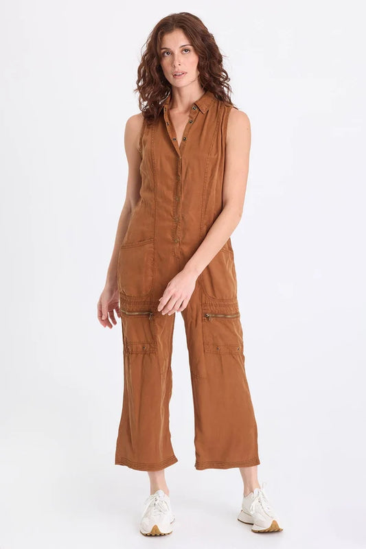 Badu Twill Snap Up Jumpsuit