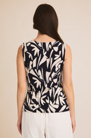 Shirring Neckline Sleeveless Top