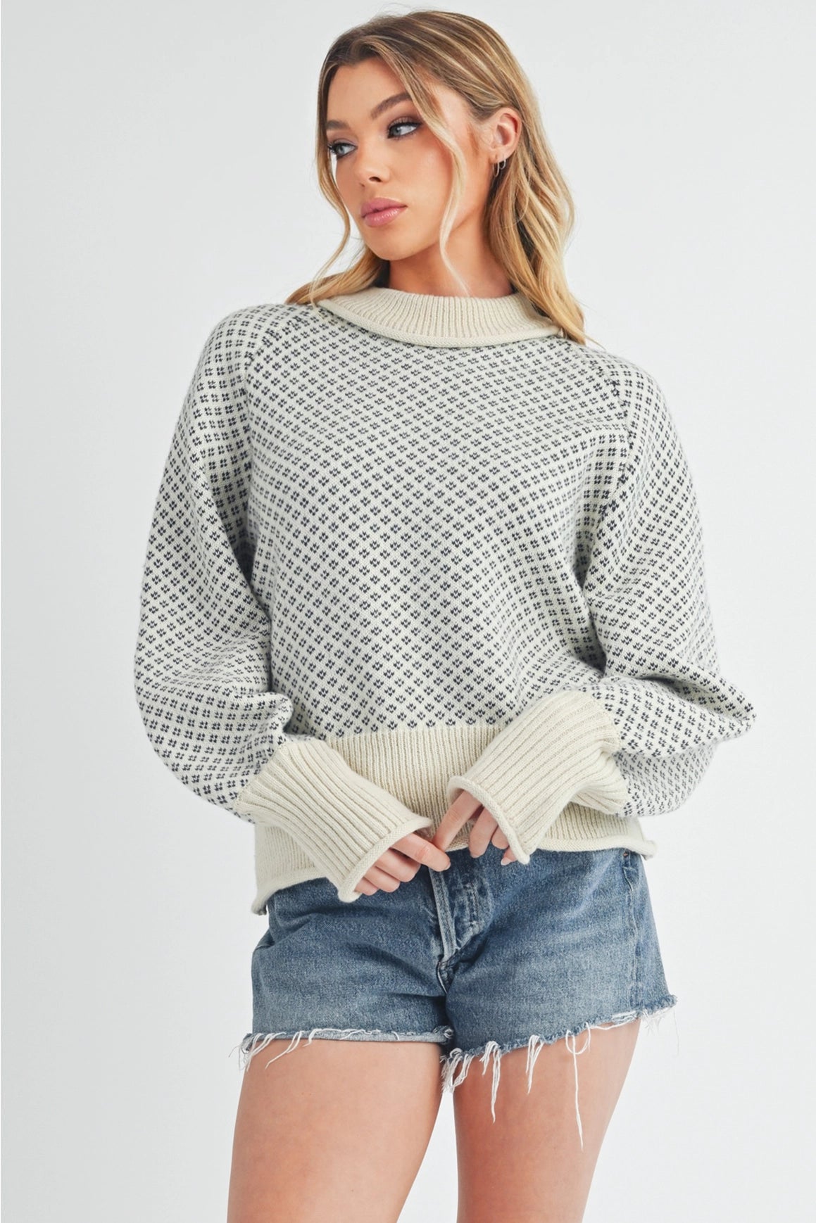 Echo Mock Neck Oversize Sweater