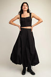 Bubble Hem Maxi Skirt