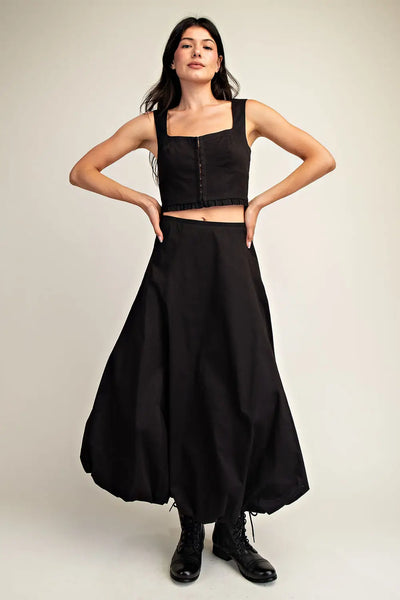 Bubble Hem Maxi Skirt