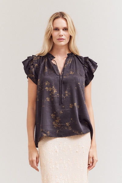 Printed Ruffle Top