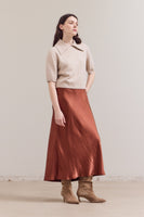 Mermaid Satin Skirt Red Clay