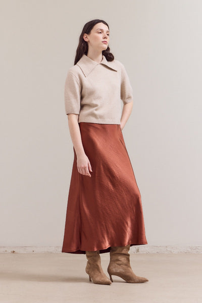 Mermaid Satin Skirt Red Clay