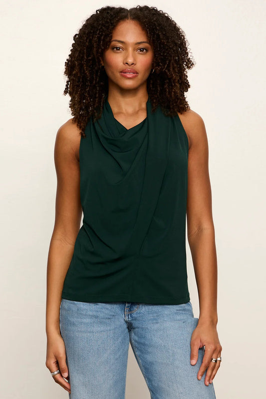 Nora Draped Tank Forest