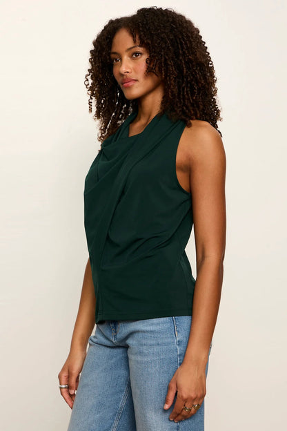 Nora Draped Tank Forest