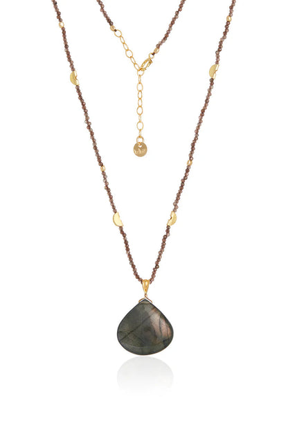 Andalusite Half Moon & Labradorite Pendant