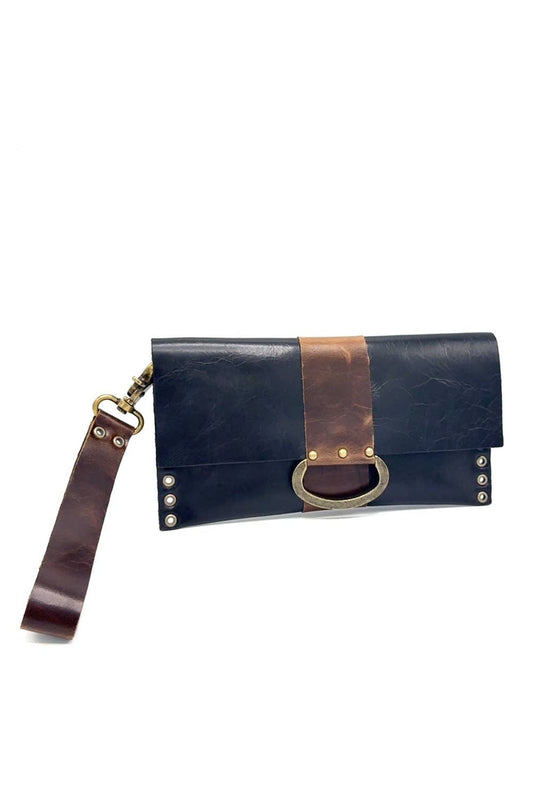 D-Ring Wristlet Clutch Black