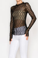 Sheer Lace Black Top