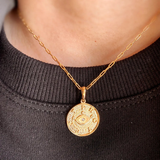 18k Gold Filled Evil Eye Protection Pendant