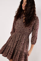 Paisley Ruffle Mini Dress